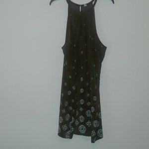 Old Navy Suspended neck green print dress